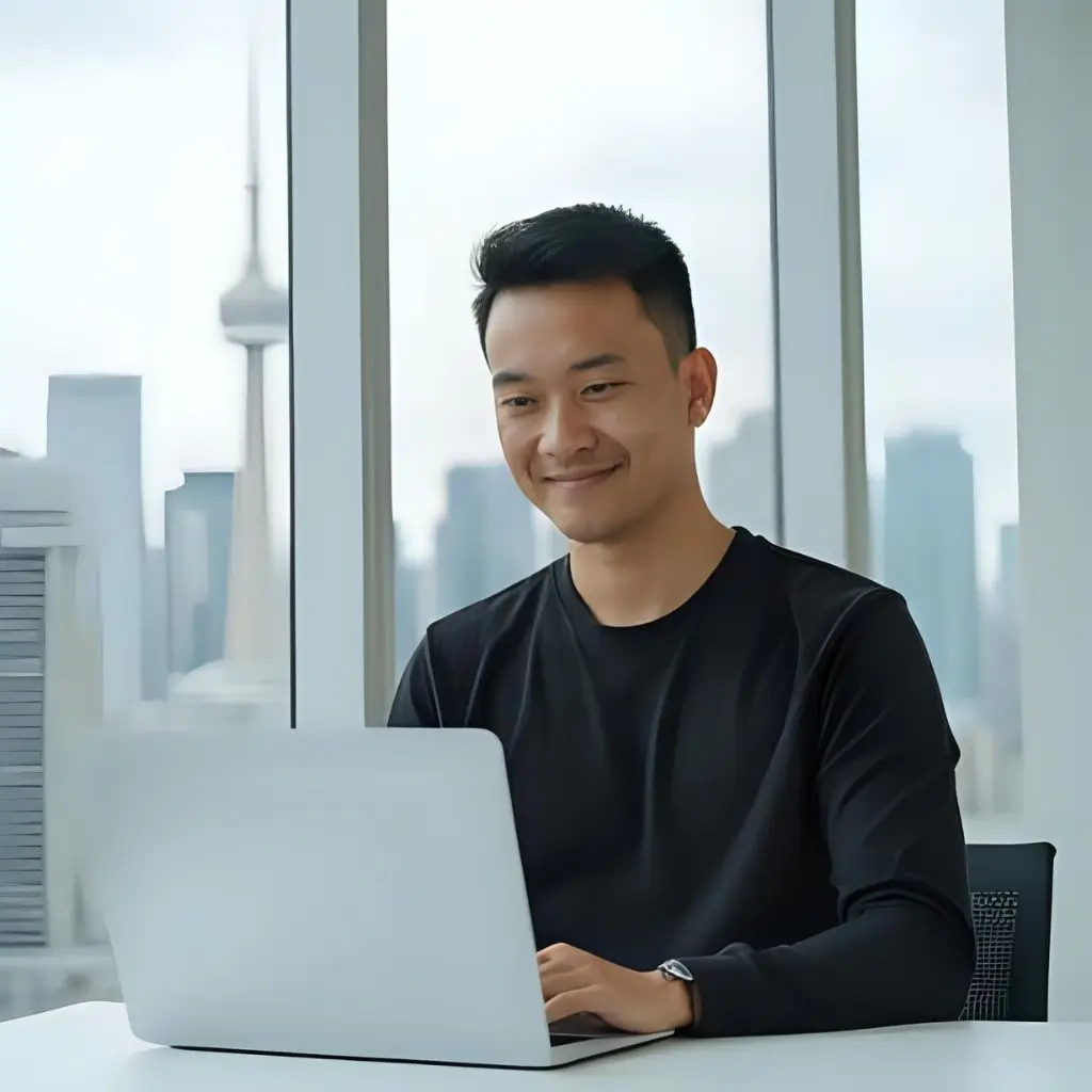 Social Media Management Toronto Image Showing a Social Media Manager is Working with a laptop